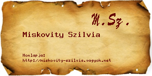 Miskovity Szilvia névjegykártya